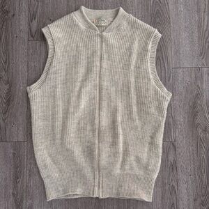 Vintage L.L. Bean High Trek Yarn wool-blend full-zip sweater vest size L